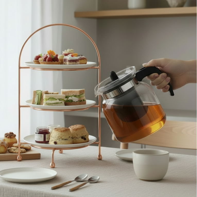 Cookinglife Theepot Borosilicaat Glas 1.5 Liter - met Kunststof Theefilter
