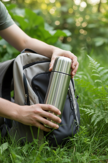 Cookinglife Thermosfles RVS 1 Liter - Dubbelwandig Voor Warme en Koude Dranken