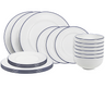 Cookinglife Serviesset Whitmore 18-delig / 6 personen - 6 dinerborden, 6 ontbijtborden en 6 kommen