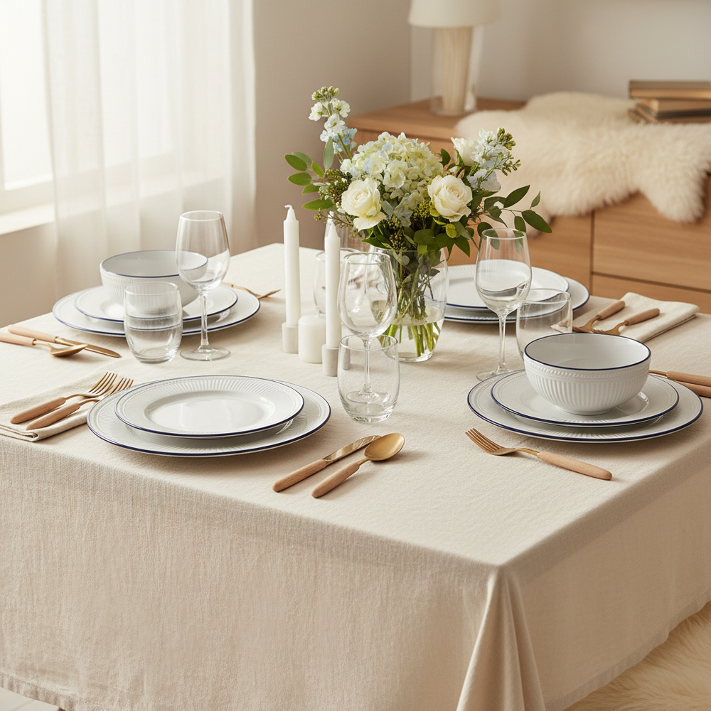 Cookinglife Serviesset Whitmore 24-delig / 6 personen - 6 dinerborden, 6 ontbijtborden, 6 diepe borden en 6 kommen