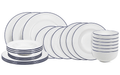 Cookinglife Serviesset Whitmore 24-delig / 6 personen - 6 dinerborden, 6 ontbijtborden, 6 diepe borden en 6 kommen
