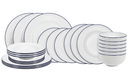 Cookinglife Serviesset Whitmore 24-delig / 6 personen - 6 dinerborden, 6 ontbijtborden, 6 diepe borden en 6 kommen
