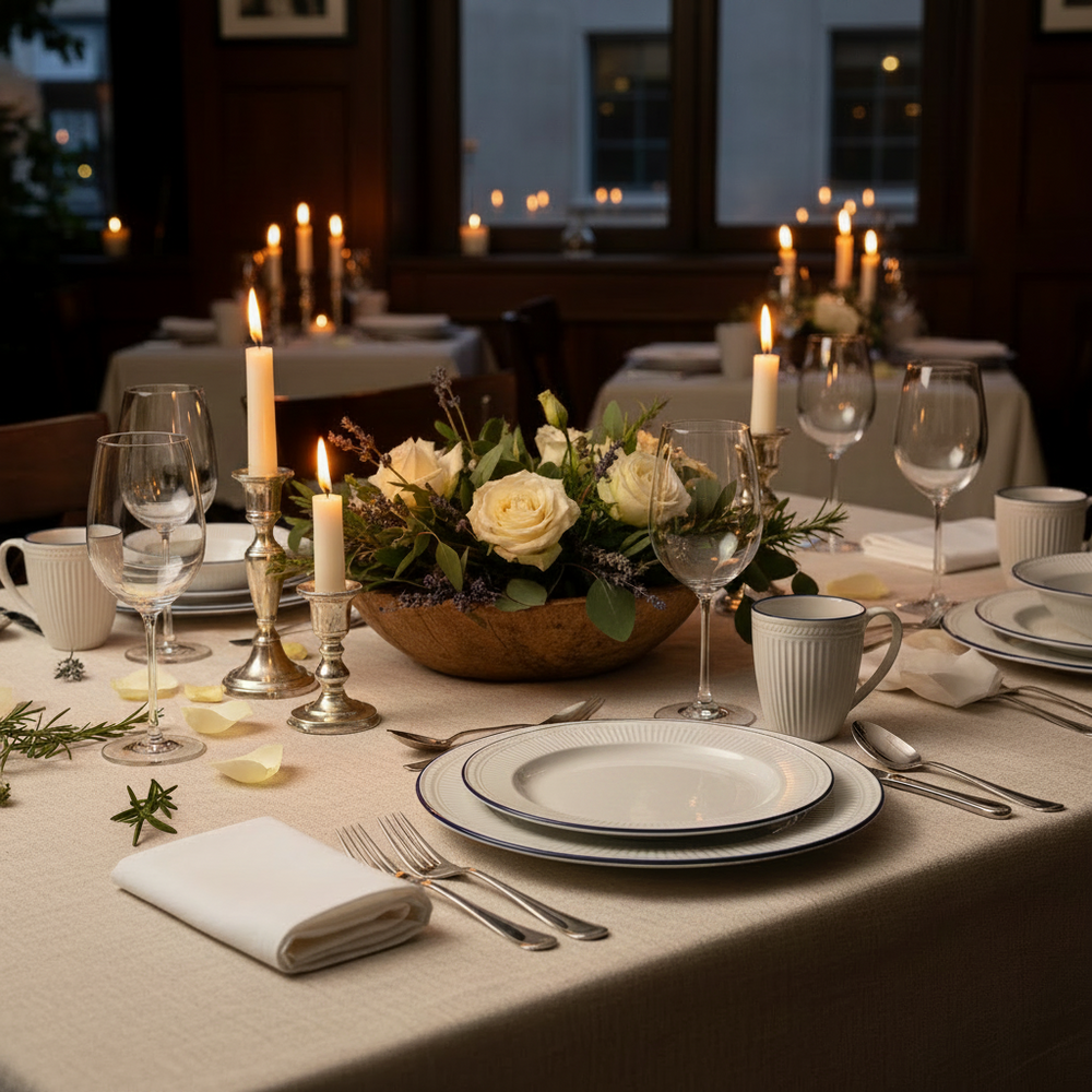 Cookinglife Serviesset Whitmore 30-delig / 6 personen - 6 dinerborden, 6 ontbijtborden, 6 diepe borden, 6 kommen en 6 mokken