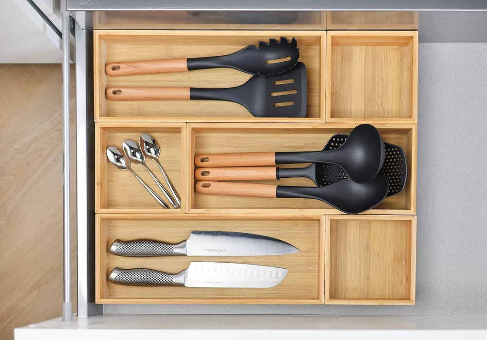 Cookinglife Keukengerei set - Kookgerei set - hout zwart 5 delig - Schuimspaan, soeplepel, spaghettilepel, bakspaan & opscheplepel