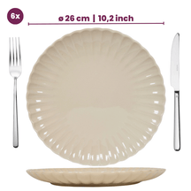 Cookinglife Dinerborden Cardida Beige ø 26 cm - 6 Stuks