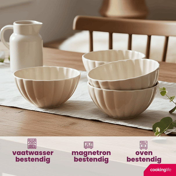Cookinglife Soepkommen / Kommen Cardida Beige ø 14 cm - 6 Stuks