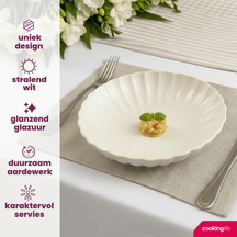 Cookinglife Diepe Borden / Pastaborden Cardida Off White ø 20 cm - 6 Stuks
