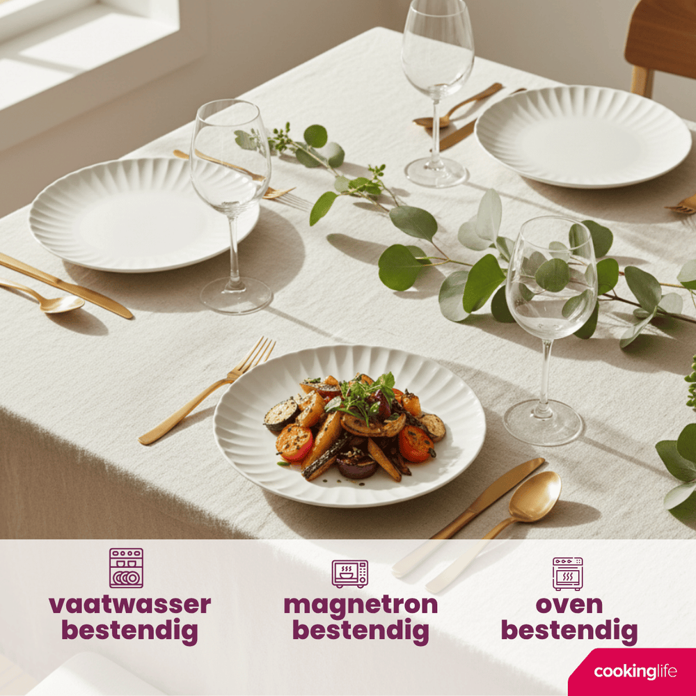 Cookinglife Dinerborden Cardida Off White ø 26 cm - 6 Stuks