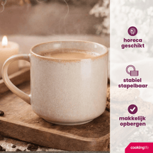 Cookinglife Koffiemokken Serene Zand 330 ml - Aardewerk - 4 stuks