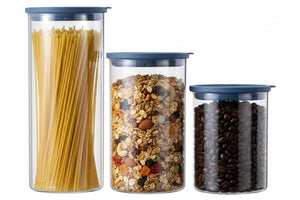 Cookinglife Voorraadpotten set - Glas - ø 13 cm - 1.5 / 1.9 / 2.5 Liter - 3 stuks