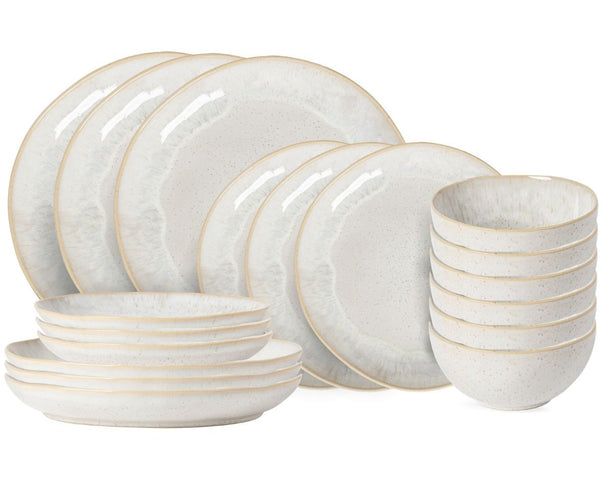 Costa Nova Serviesset Casafina Eivissa Sand Beige 18-delig / 6 personen - 6 dinerborden, 6 ontbijtborden & 6 kommen