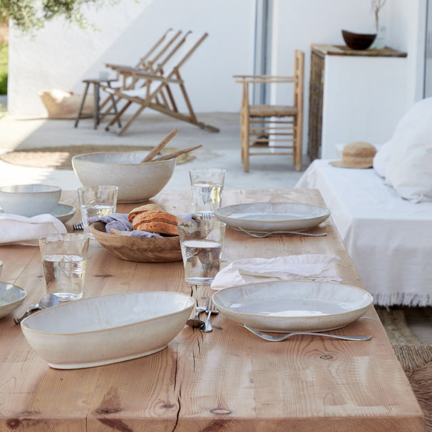 Costa Nova Serviesset Casafina Eivissa Sand Beige 18-delig / 6 personen - 6 dinerborden, 6 ontbijtborden & 6 kommen