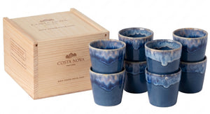 Costa Nova Espresso Kopjes Grespresso Denim 80 ml - 8 stuks - Gift box