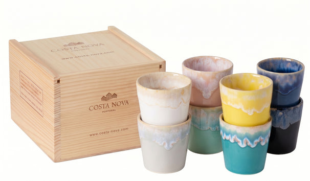 Costa Nova Espresso Kopjes Grespresso Multicolor 80 ml - 8 stuks - Gift box
