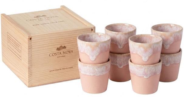 Costa Nova Espresso Kopjes Grespresso Soft Pink 80 ml - 8 stuks - Gift box