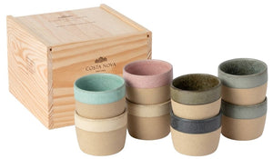 Costa Nova Koffiekopjes Arenito Multicolor 200 ml - 8 stuks - Gift box