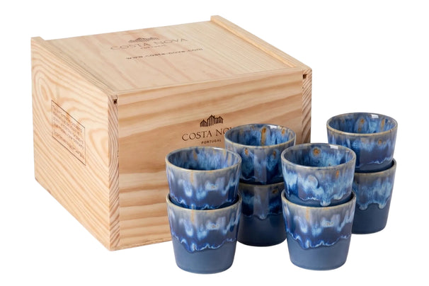 Costa Nova Koffiekopjes Grespresso Denim 190 ml - 8 stuks - Gift box
