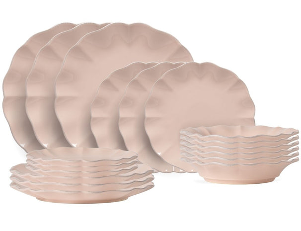 Costa Nova Serviesset Rosa Rosé Pink 18-delig / 6 personen - 6 dinerborden, 6 ontbijtborden & 6 diepe borden