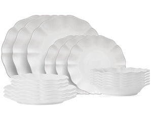 Costa Nova Serviesset Rosa White 18-delig / 6 personen - 6 dinerborden, 6 ontbijtborden & 6 diepe borden