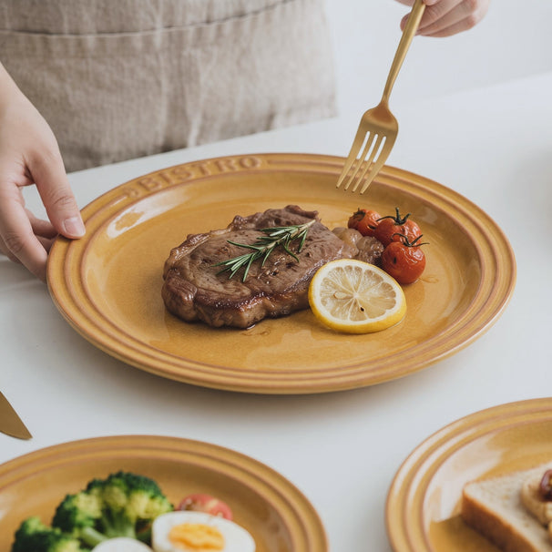 Cosy & Trendy Dinerborden Bistro Mustard Yellow ø 28 cm - 6 stuks