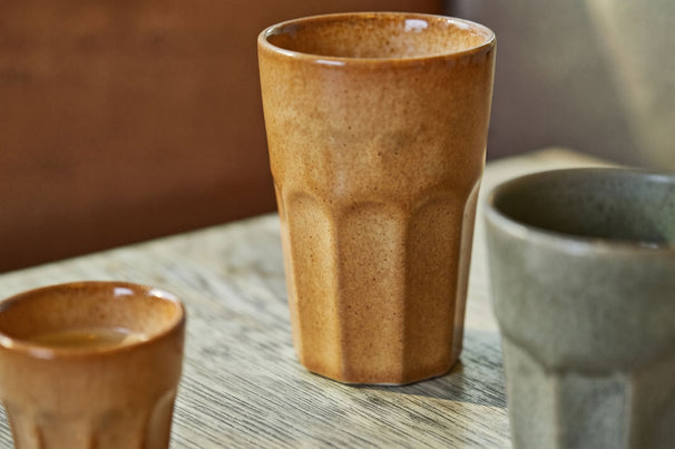 Cosy & Trendy Latte Macchiato Bekers Bistro Mustard Yellow 450 ml - 6 stuks