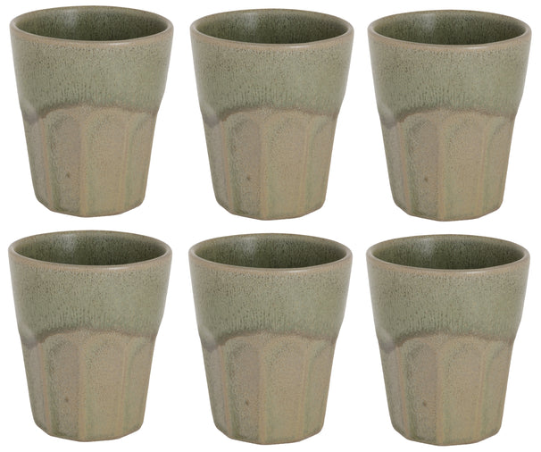 Cosy & Trendy Cappuccino Bekers Bistro Thyme Green 290 ml - 6 stuks