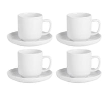 Cosy & Trendy Espressokopjes met Schotels Moon White 90 ml - 4 stuks