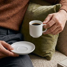 Cosy & Trendy Espressokopjes met Schotels Moon White 90 ml - 4 stuks