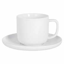 Cosy & Trendy Koffiekopjes met Schotels Moon White 200 ml - 4 stuks