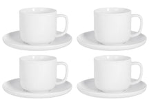 Cosy & Trendy Koffiekopjes met Schotels Moon White 200 ml - 4 stuks