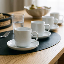 Cosy & Trendy Koffiekopjes met Schotels Moon White 200 ml - 4 stuks
