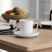 Cosy & Trendy Koffiekopjes met Schotels Moon White 200 ml - 4 stuks