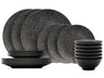 Cosy & Trendy Serviesset Candy Black 18-delig / 6 personen - 6 dinerborden, 6 ontbijtborden en 6 kommen