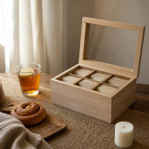 Cosy & Trendy Theedoos - Theekist - Hout - 6 vakken - 34 x 23 x 12 cm