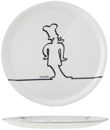 Cosy & Trendy Pizzaborden Funnyline Zwart / Wit - ø 31 cm - 6 stuks