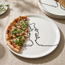 Cosy & Trendy Pizzaborden Funnyline Zwart / Wit - ø 31 cm - 6 stuks