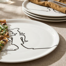 Cosy & Trendy Pizzaborden Funnyline Zwart / Wit - ø 31 cm - 6 stuks