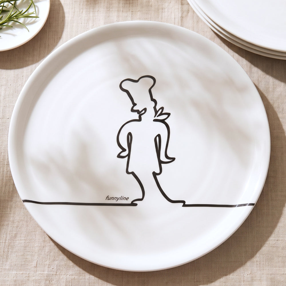 Cosy & Trendy Pizzaborden Funnyline Zwart / Wit - ø 31 cm - 6 stuks