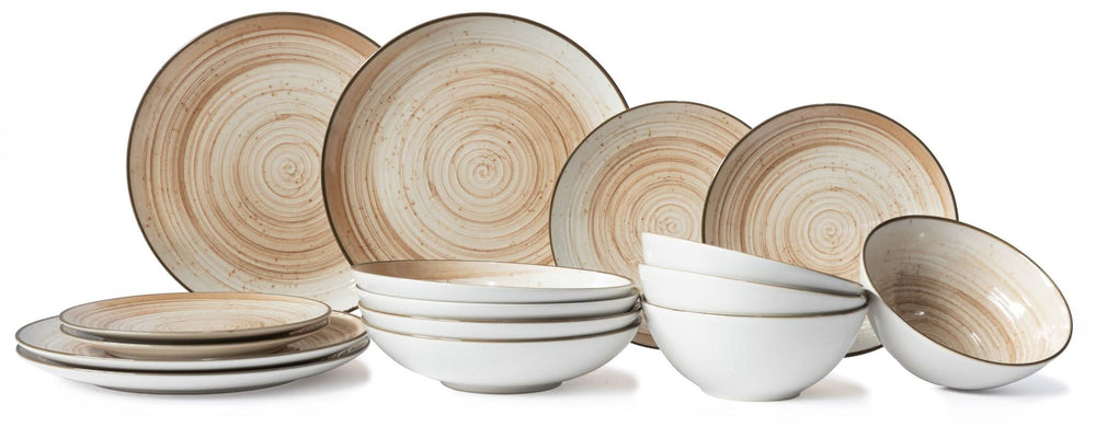Cosy & Trendy Serviesset Sintra Terracotta 16-delig / 4 personen - 4 dinerborden, 4 ontbijtborden, 4 diepe borden en 4 kommen