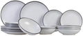 Cosy & Trendy Serviesset Speckle - Wit 18-delig / 6 personen - 6 dinerborden, 6 diepe borden en 6 ontbijtborden