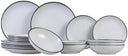Cosy & Trendy Serviesset Speckle - Wit 18-delig / 6 personen - 6 dinerborden, 6 diepe borden en 6 ontbijtborden