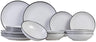 Cosy & Trendy Serviesset Speckle - Wit 18-delig / 6 personen - 6 dinerborden, 6 diepe borden en 6 ontbijtborden
