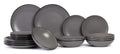 Cosy & Trendy Serviesset Speckle - Grijs 18-delig / 6 personen - 6 dinerborden, 6 diepe borden en 6 ontbijtborden