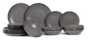 Cosy & Trendy Serviesset Speckle - Grijs 18-delig / 6 personen - 6 dinerborden, 6 diepe borden en 6 ontbijtborden