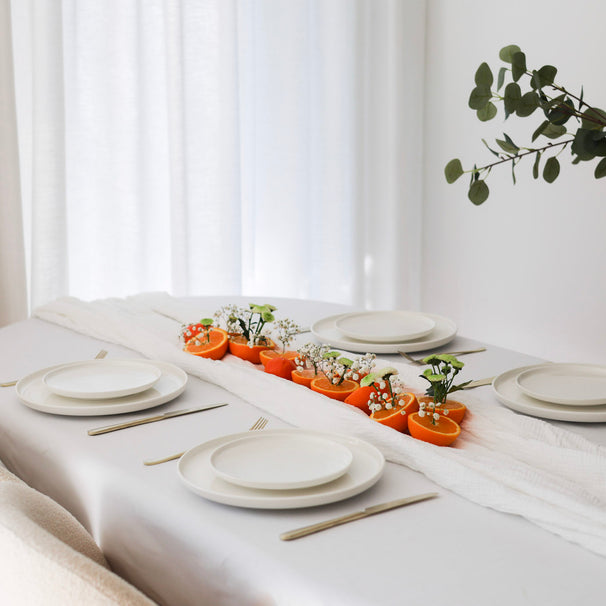 Cosy & Trendy Dinerborden Moon White ø 28 cm - 4 Stuks