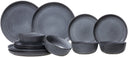 Cosy & Trendy Serviesset Kentucky Grey 12-delig / 4 personen -  4 dinerborden, 4 ontbijtborden en 4 kommen