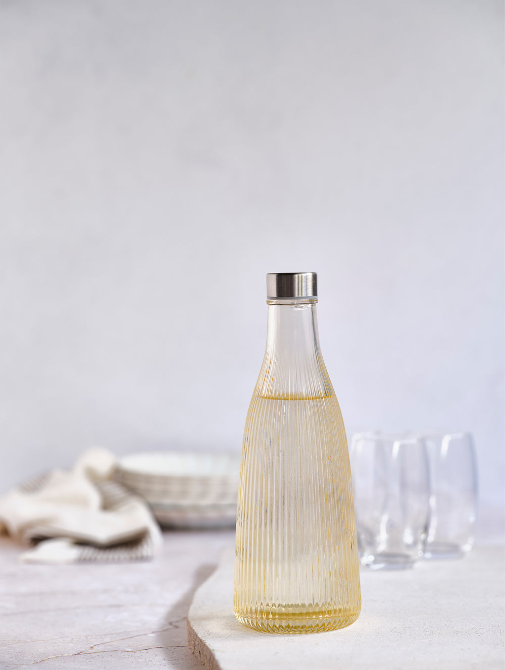 Cosy & Trendy Karaf / Waterkaraf Atla - met RVS Dop - Glas - Sparkling Champagne - 1 liter
