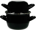 Cosy & Trendy Mosselpan - Emaille - Inductie geschikt - Zwart - ø 18 cm / 2.8 liter - geëmailleerde anti-aanbaklaag