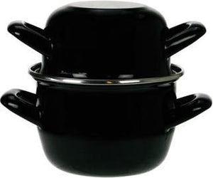 Cosy & Trendy Mosselpan - Emaille - Inductie geschikt - Zwart - ø 18 cm / 2.8 liter - geëmailleerde anti-aanbaklaag