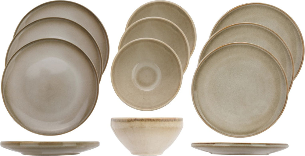 Cosy & Trendy Serviesset Conico 12-delig / 4 personen - 4 dinerborden, 4 dessertborden en 4 kommen